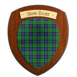 ScotsTee Shop Scottish Monteith Clan Tartan Wooden Wall Plaque Personalize with Your Name