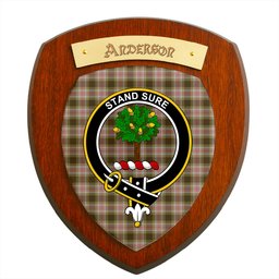 ScotsTee Shop Scottish Anderson Dress Clan Crest Scottish Tartan Wooden Wall Plaque