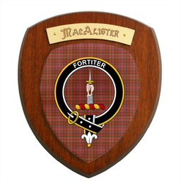 ScotsTee Shop Scottish MacAlister Modern SC Clan Crest Scottish Tartan Wooden Wall Plaque