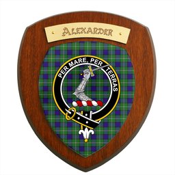 ScotsTee Shop Scottish Alexander Clan Crest Scottish Tartan Wooden Wall Plaque