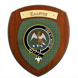 ScotsTee Shop Scottish Ralston USA Clan Crest Scottish Tartan Wooden Wall Plaque