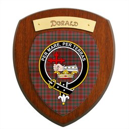 ScotsTee Shop Scottish Donald of Lochmaddy Clan Crest Scottish Tartan Wooden Wall Plaque