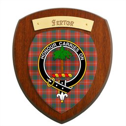 ScotsTee Shop Scottish Fenton Clan Crest Scottish Tartan Wooden Wall Plaque
