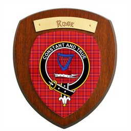 ScotsTee Shop Scottish Rose Modern Clan Crest Scottish Tartan Wooden Wall Plaque