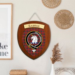 ScotsTee Shop Scottish Ramsay Clan Crest Scottish Tartan Wooden Wall Plaque