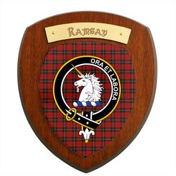 ScotsTee Shop Scottish Ramsay Clan Crest Scottish Tartan Wooden Wall Plaque