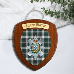 ScotsTee Shop Scottish Black Watch Dress Modern Clan Crest Scottish Tartan Wooden Wall Plaque