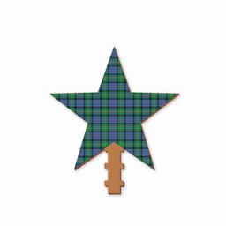 ScotsTee Shop Scottish Bowie Ancient Tartan Wooden Christmas Tree Topper