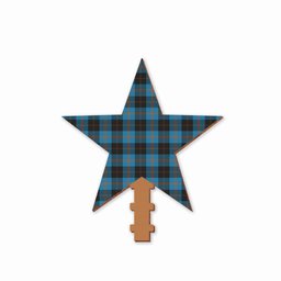 ScotsTee Shop Scottish Angus Ancient Tartan Wooden Christmas Tree Topper