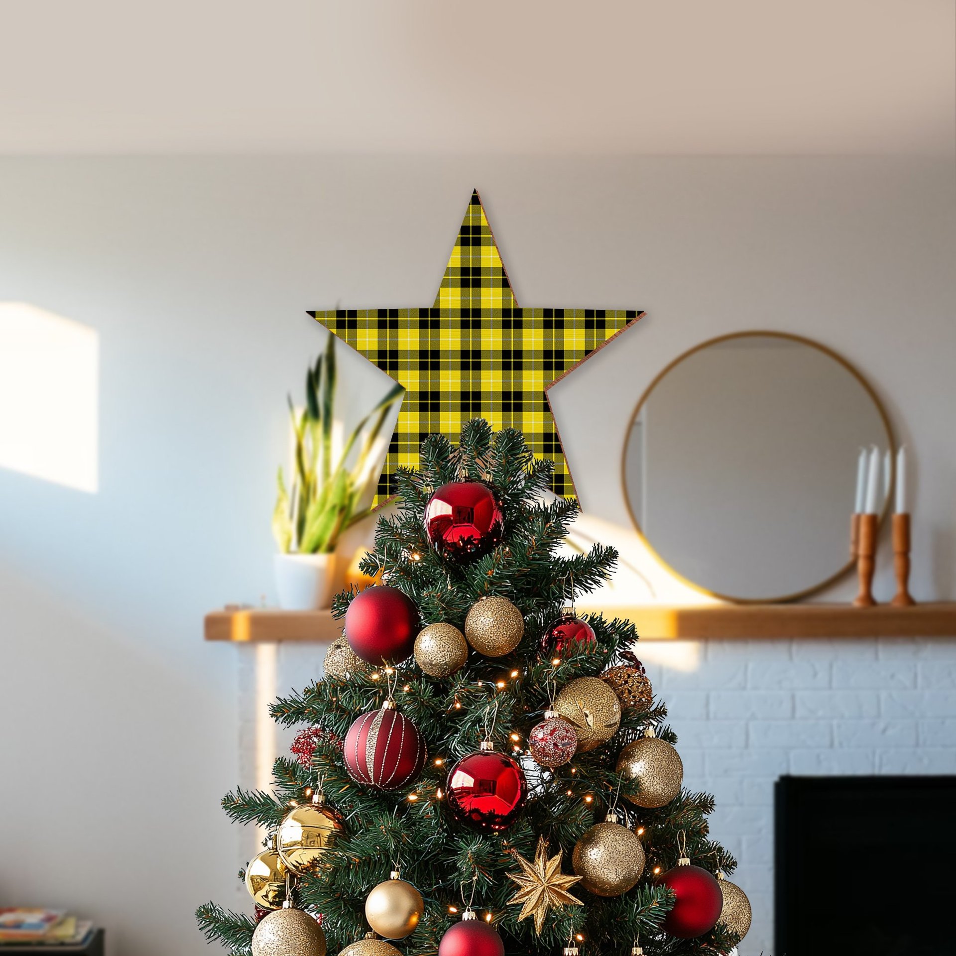 ScotsTee Shop Scottish Barclay Dress Modern Clan Tartan Wooden Christmas Tree Topper