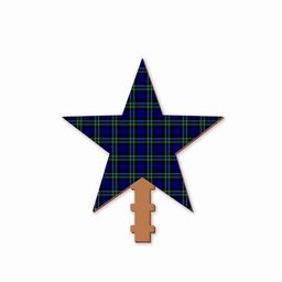 ScotsTee Shop Scottish Arbuthnot Modern Tartan Wooden Christmas Tree Topper
