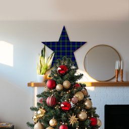 ScotsTee Shop Scottish Arbuthnot Modern Tartan Wooden Christmas Tree Topper