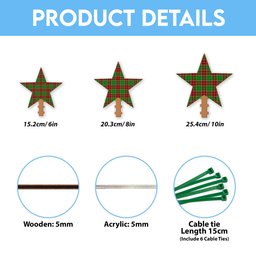 ScotsTee Shop Scottish Baxter Modern Tartan Wooden Christmas Tree Topper