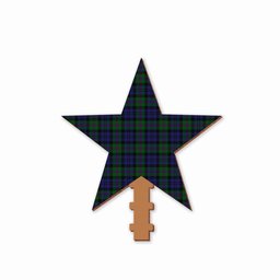 ScotsTee Shop Scottish Baird Modern Tartan Wooden Christmas Tree Topper
