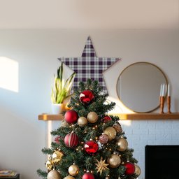 ScotsTee Shop Scottish Alexander of Menstry Dress Tartan Wooden Christmas Tree Topper