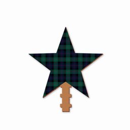 ScotsTee Shop Scottish Blair Modern Tartan Wooden Christmas Tree Topper