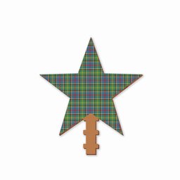ScotsTee Shop Scottish Ayrshire District Tartan Wooden Christmas Tree Topper