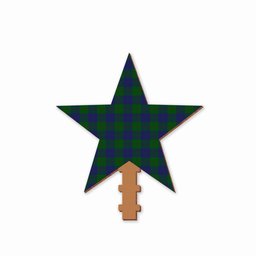 ScotsTee Shop Scottish Barclay Tartan Wooden Christmas Tree Topper