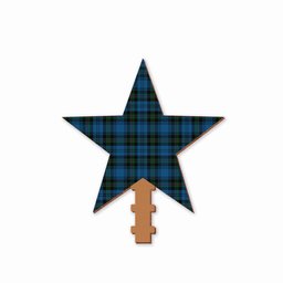 ScotsTee Shop Scottish Blanton Tartan Wooden Christmas Tree Topper