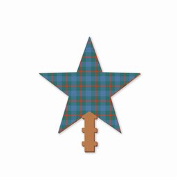ScotsTee Shop Scottish Agnew Ancient Tartan Wooden Christmas Tree Topper