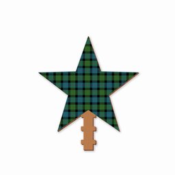 ScotsTee Shop Scottish Blair Ancient Tartan Wooden Christmas Tree Topper