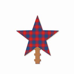ScotsTee Shop Scottish Blane Tartan Wooden Christmas Tree Topper