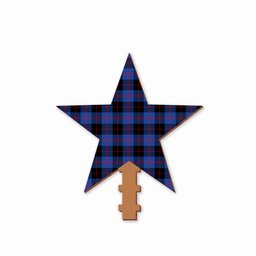 ScotsTee Shop Scottish Angus Modern Tartan Wooden Christmas Tree Topper