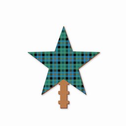 ScotsTee Shop Scottish Calder Ancient Tartan Wooden Christmas Tree Topper