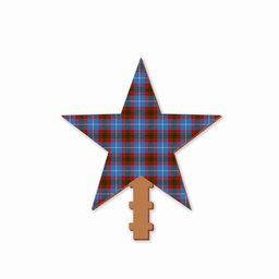 ScotsTee Shop Scottish Dalmahoy Tartan Wooden Christmas Tree Topper