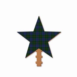 ScotsTee Shop Scottish Colquhoun Tartan Wooden Christmas Tree Topper