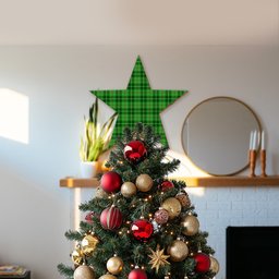 ScotsTee Shop Scottish Boyle SC Tartan Wooden Christmas Tree Topper