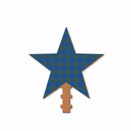 ScotsTee Shop Scottish Dallas Tartan Wooden Christmas Tree Topper