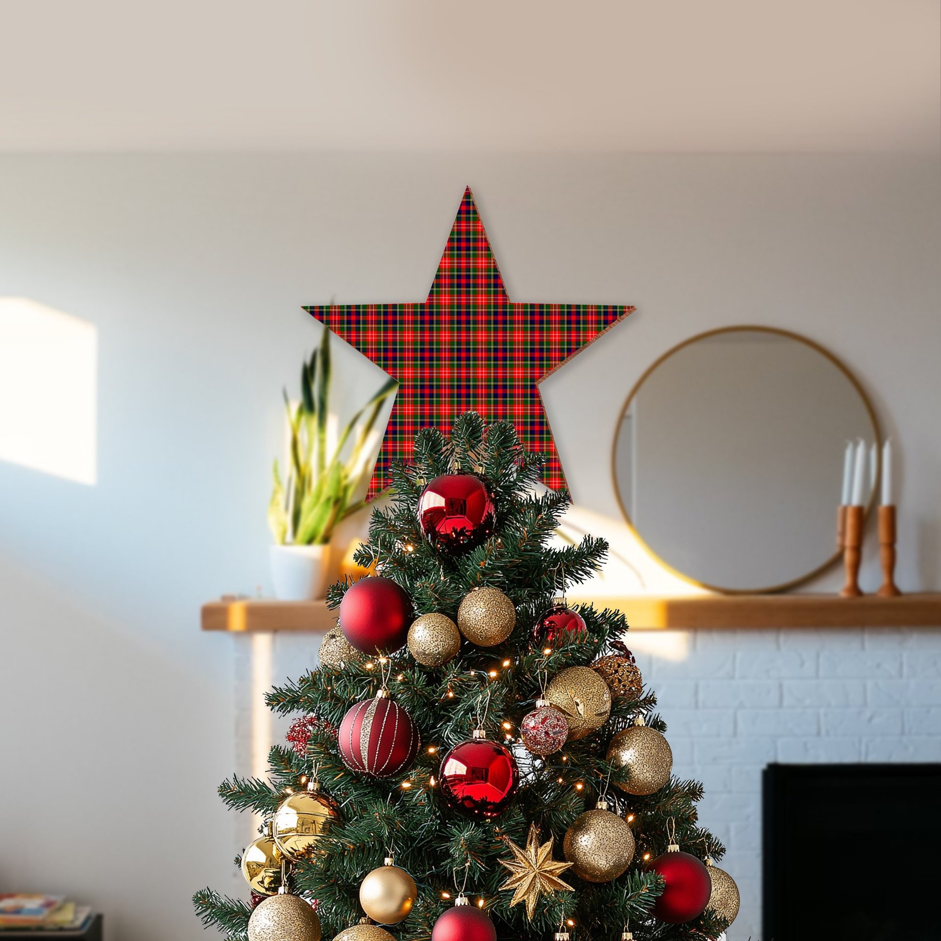 ScotsTee Shop Scottish Christie SC Tartan Wooden Christmas Tree Topper