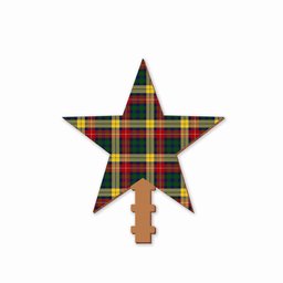 ScotsTee Shop Scottish Buchanan Tartan Wooden Christmas Tree Topper