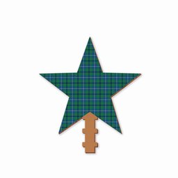 ScotsTee Shop Scottish Douglas Ancient Tartan Wooden Christmas Tree Topper