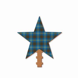 ScotsTee Shop Scottish Cathcart Ancient Tartan Wooden Christmas Tree Topper