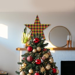 ScotsTee Shop Scottish Dewar Tartan Wooden Christmas Tree Topper