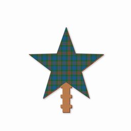 ScotsTee Shop Scottish Buchanan Hunting Ancient Tartan Wooden Christmas Tree Topper
