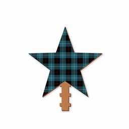 ScotsTee Shop Scottish Dunlop Ancient Tartan Wooden Christmas Tree Topper