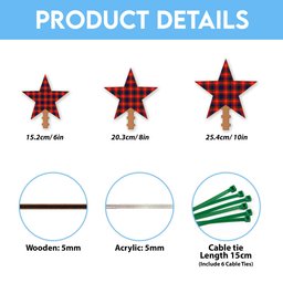 ScotsTee Shop Scottish Fraser Lovat Modern Tartan Wooden Christmas Tree Topper