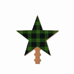 ScotsTee Shop Scottish Fitzpatrick Hunting Tartan Wooden Christmas Tree Topper