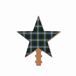 ScotsTee Shop Scottish Gordon Dress Tartan Wooden Christmas Tree Topper
