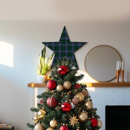 ScotsTee Shop Scottish Hughes Tartan Wooden Christmas Tree Topper