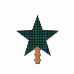 ScotsTee Shop Scottish Dyce Tartan Wooden Christmas Tree Topper
