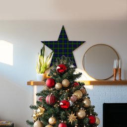 ScotsTee Shop Scottish Gunn Tartan Wooden Christmas Tree Topper