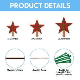 ScotsTee Shop Scottish Hay Modern Tartan Wooden Christmas Tree Topper