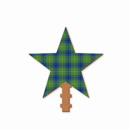 ScotsTee Shop Scottish Johnston Ancient Tartan Wooden Christmas Tree Topper