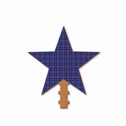 ScotsTee Shop Scottish Elliot Modern Tartan Wooden Christmas Tree Topper