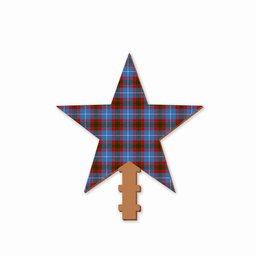 ScotsTee Shop Scottish Edinburgh Tartan Wooden Christmas Tree Topper
