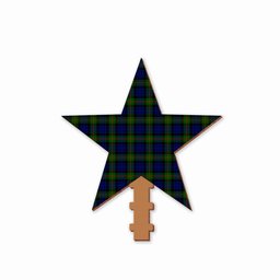 ScotsTee Shop Scottish Gunn Modern Tartan Wooden Christmas Tree Topper